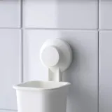 IKEA TISKEN (ИКЕА ТИСКЕН) — Держатель для зубной щетки с присоской, белый — фото 6
