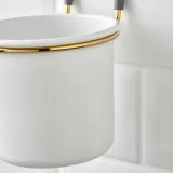 IKEA HULTARP (ИКЕА ХУЛТАРП) — Контейнер, белый/полированная латунь, 14x16 см — фото 3