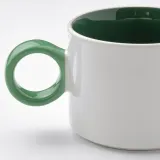 IKEA PIGGÅL (ИКЕА ПИГГОЛ) — Кружка, белая/зеленая, 30 мл — фото 6