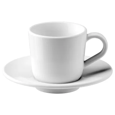 IKEA IKEA 365+ (ИКЕА ИКЕА 365+) — Чашка для эспрессо с блюдцем, белая, 6 мл