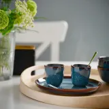 IKEA GLADELIG (ИКЕА ГЛАДЕЛИГ) — Чашка для эспрессо, голубая, 10 мл — фото 2