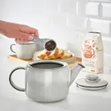 IKEA GLADELIG (ИКЕА ГЛАДЕЛИГ) — Заварочный чайник, серый, 1,2 л — фото 4