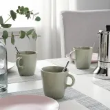 IKEA FÄRGKLAR (ИКЕА ФЭРГКЛАР) — Кружка, матовая зеленая, 37 мл — фото 3