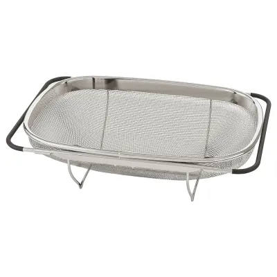 IKEA IDEALISK (ИКЕА ИДЕАЛИСК) — Дуршлаг, нержавеющая сталь/черный, 34x23 см