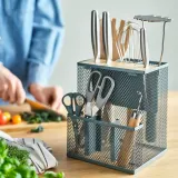 IKEA VIMPELFISK (ИКЕА ВИМПЕЛФИСК) — Блок для ножей, бамбук/серо-бирюзовый — фото 3