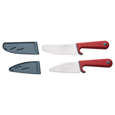 IKEA SMÅBIT (ИКЕА СМОБИТ) — Набор ножей, 2 шт, светло-бирюзовый/светло-красный