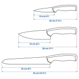 IKEA ÄNDLIG (ИКЕА ЭНДЛИГ) — Набор ножей, 3 шт, светло-серый/белый — фото 6