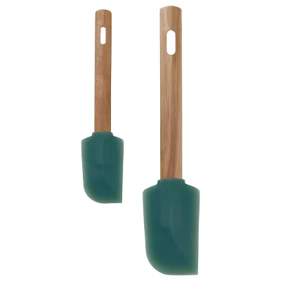 IKEA BÄCKRÖDING (ИКЕА БЭКРОДИНГ) — Лопатка, 2 шт, деревянная/темно-серо-зеленая
