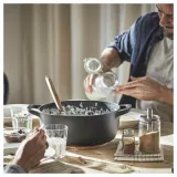 IKEA VARDAGEN (ИКЕА ВАРДАГЕН) — Кастрюля с крышкой, эмалированный чугун Матовый/черный, 5 л — фото 4