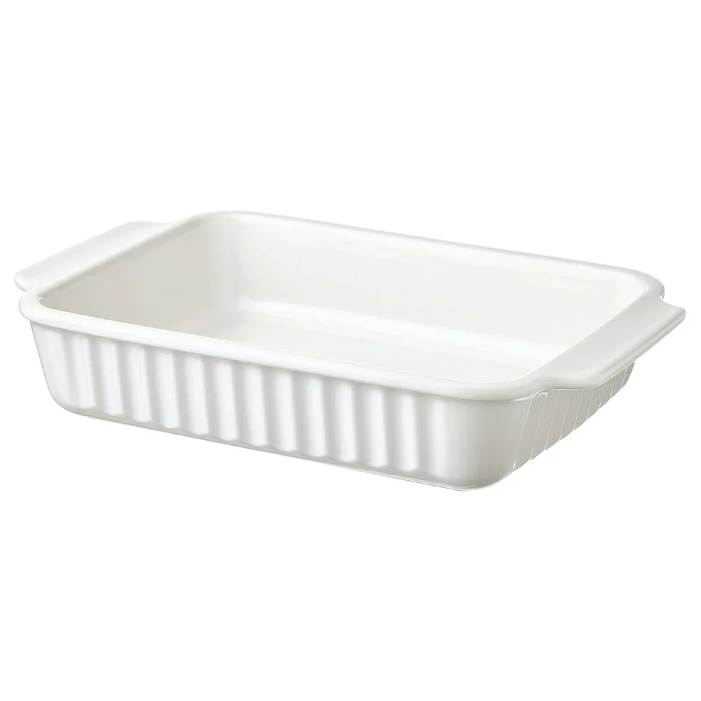IKEA POETISK (ИКЕА ПОЕТИСК) — Жаропрочное блюдо, крем, 34x23 см