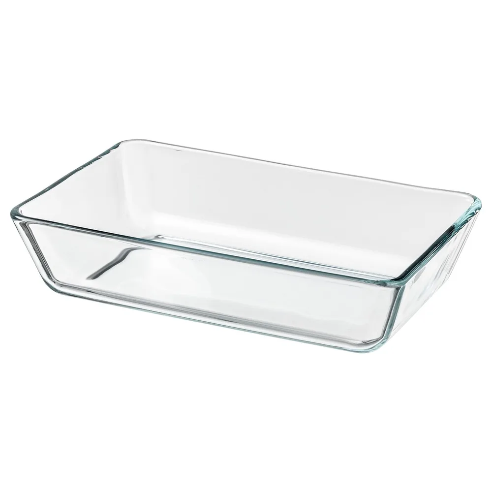 IKEA MIXTUR (ИКЕА МИКСТУР) — Жаропрочное блюдо, прозрачное стекло, 27x18 см