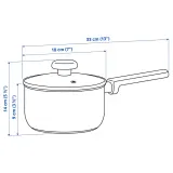 IKEA MIDDAGSMAT (ИКЕА МИДДАГСМАТ) — Кастрюля с крышкой, прозрачное стекло/нержавеющая сталь, 2 л — фото 7