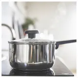 IKEA MIDDAGSMAT (ИКЕА МИДДАГСМАТ) — Кастрюля с крышкой, прозрачное стекло/нержавеющая сталь, 2 л — фото 4