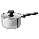 IKEA MIDDAGSMAT (ИКЕА МИДДАГСМАТ) — Кастрюля с крышкой, антипригарное покрытие прозрачное стекло/нержавеющая сталь, 2 л — фото 1