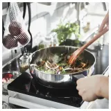 IKEA MIDDAGSMAT (ИКЕА МИДДАГСМАТ) — Сковорода с крышкой, прозрачное стекло/нержавеющая сталь, 24 см — фото 6