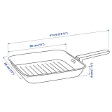 IKEA MIDDAGSMAT (ИКЕА МИДДАГСМАТ) — Сковорода-гриль, антипригарное покрытие/нержавеющая сталь, 28x28 см — фото 7