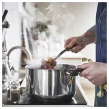 IKEA MIDDAGSMAT (ИКЕА МИДДАГСМАТ) — Кастрюля с крышкой, прозрачное стекло/нержавеющая сталь, 5 л — фото 3