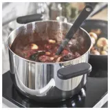 IKEA MIDDAGSMAT (ИКЕА МИДДАГСМАТ) — Кастрюля с крышкой, прозрачное стекло/нержавеющая сталь, 5 л — фото 4