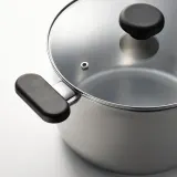 IKEA MIDDAGSMAT (ИКЕА МИДДАГСМАТ) — Кастрюля с крышкой, прозрачное стекло/нержавеющая сталь, 5 л — фото 7