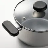 IKEA MIDDAGSMAT (ИКЕА МИДДАГСМАТ) — Кастрюля с крышкой, прозрачное стекло/нержавеющая сталь, 3 л — фото 2