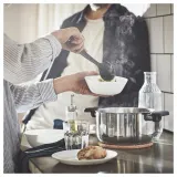 IKEA MIDDAGSMAT (ИКЕА МИДДАГСМАТ) — Кастрюля с крышкой, прозрачное стекло/нержавеющая сталь, 3 л — фото 6