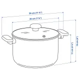 IKEA MIDDAGSMAT (ИКЕА МИДДАГСМАТ) — Кастрюля с крышкой, прозрачное стекло/нержавеющая сталь, 3 л — фото 8