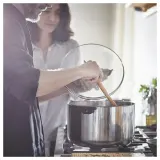 IKEA MIDDAGSMAT (ИКЕА МИДДАГСМАТ) — Кастрюля с крышкой, прозрачное стекло/нержавеющая сталь, 10 л — фото 3