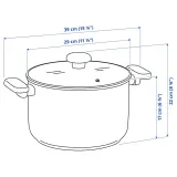 IKEA MIDDAGSMAT (ИКЕА МИДДАГСМАТ) — Кастрюля с крышкой, прозрачное стекло/нержавеющая сталь, 10 л — фото 8