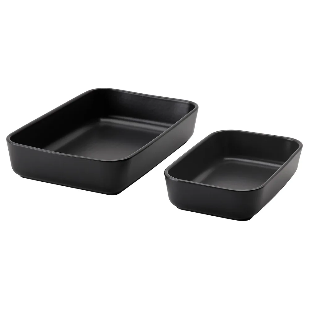 IKEA LYCKAD (ИКЕА ЛЙСКАД) — Жаропрочное блюдо, 2 штуки, темно-серый