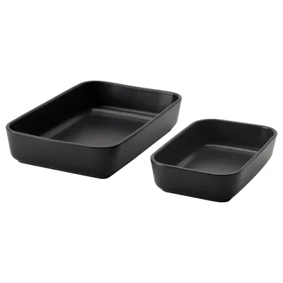 IKEA LYCKAD (ИКЕА ЛЙСКАД) — Жаропрочное блюдо, 2 штуки, темно-серый