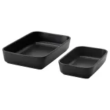 IKEA LYCKAD (ИКЕА ЛЙСКАД) — Жаропрочное блюдо, 2 штуки, темно-серый — фото 1