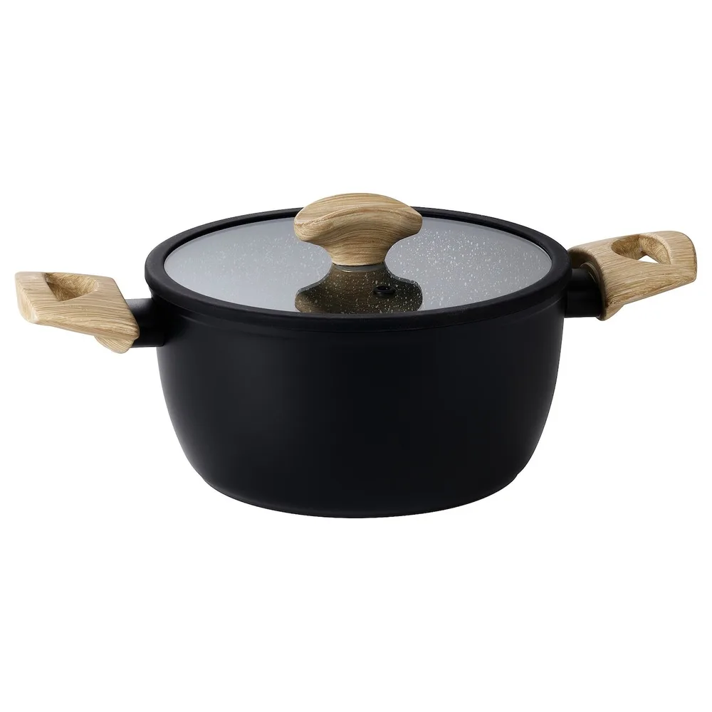 IKEA HUSKNUT (ИКЕА ХУСКНУТ) — Кастрюля с крышкой, антипригарное покрытие, черный, 2,7 л