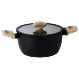 IKEA HUSKNUT (ИКЕА ХУСКНУТ) — Кастрюля с крышкой, антипригарное покрытие, черный, 2,7 л — фото 1