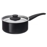 IKEA HEMLAGAD (ИКЕА ХЕМЛАГАД) — Кастрюля с крышкой, антипригарное покрытие черного цвета, 2 л — фото 1