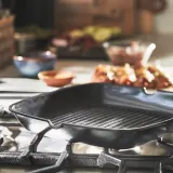 IKEA HEMLAGAD (ИКЕА ХЕМЛАГАД) — Сковорода-гриль, антипригарное покрытие, черная, 28x28 см — фото 3