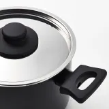 IKEA HEMLAGAD (ИКЕА ХЕМЛАГАД) — Кастрюля с крышкой, антипригарное покрытие, черный, 3 л — фото 2