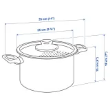 IKEA HEMLAGAD (ИКЕА ХЕМЛАГАД) — Кастрюля с крышкой, антипригарное покрытие, черный, 5 л — фото 8