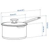 IKEA HEMKOMST (ИКЕА ХЕМКОМСТ) — Кастрюля с крышкой, нержавеющая сталь/стекло, 2 л — фото 8