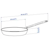 IKEA HEMKOMST (ИКЕА ХЕМКОМСТ) — Сковорода, нержавеющая сталь, антипригарное покрытие, 24 см — фото 7