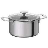 IKEA HEMKOMST (ИКЕА ХЕМКОМСТ) — Кастрюля с крышкой, нержавеющая сталь/стекло, 3 л — фото 1