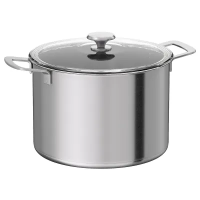 IKEA HEMKOMST (ИКЕА ХЕМКОМСТ) — Кастрюля с крышкой, нержавеющая сталь/стекло, 10 л