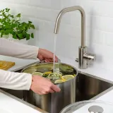 IKEA HEMKOMST (ИКЕА ХЕМКОМСТ) — Кастрюля с крышкой, нержавеющая сталь/стекло, 10 л — фото 3