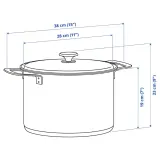 IKEA HEMKOMST (ИКЕА ХЕМКОМСТ) — Кастрюля с крышкой, нержавеющая сталь/стекло, 10 л — фото 6