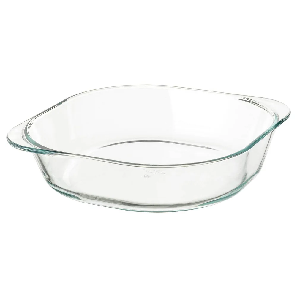 IKEA FÖLJSAM (ИКЕА ФОЛЙСАМ) — Жаропрочное блюдо, прозрачное стекло, 24,5x24,5 см