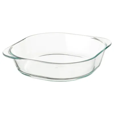 IKEA FÖLJSAM (ИКЕА ФОЛЙСАМ) — Жаропрочное блюдо, прозрачное стекло, 24,5x24,5 см
