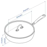 IKEA FINMAT (ИКЕА ФИНМАТ) — Сковорода с крышкой, медь/нержавеющая сталь, 25 см — фото 6