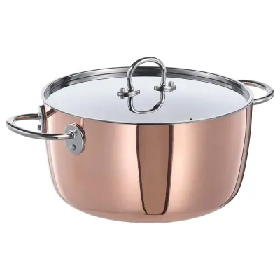 IKEA FINMAT (ИКЕА ФИНМАТ) — Кастрюля с крышкой, медь/нержавеющая сталь, 5 л