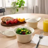 IKEA FÄRGKLAR (ИКЕА ФЭРГКЛАР) — Жаропрочное блюдо с крышкой, глянцевый бежевый, 0,2 л — фото 3