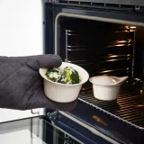 IKEA FÄRGKLAR (ИКЕА ФЭРГКЛАР) — Жаропрочное блюдо с крышкой, глянцевый бежевый, 0,2 л — фото 4