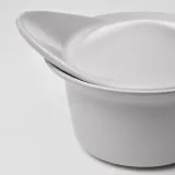 IKEA FÄRGKLAR (ИКЕА ФЭРГКЛАР) — Термостойкое блюдо с крышкой, матовое светло-серое, 0,2 л — фото 3
